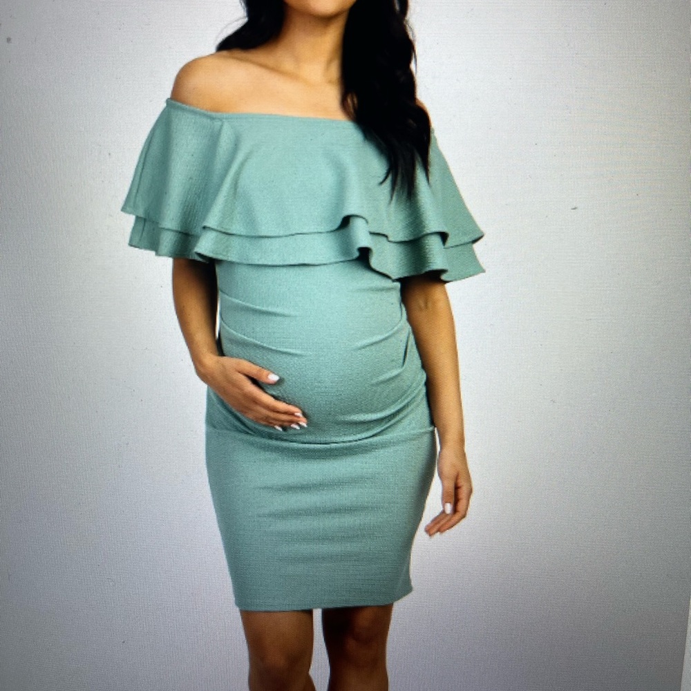 Off the shoulder maternity dress